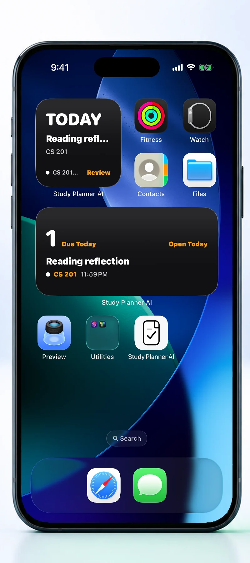 Current StudyPlanner Home Screen widgets